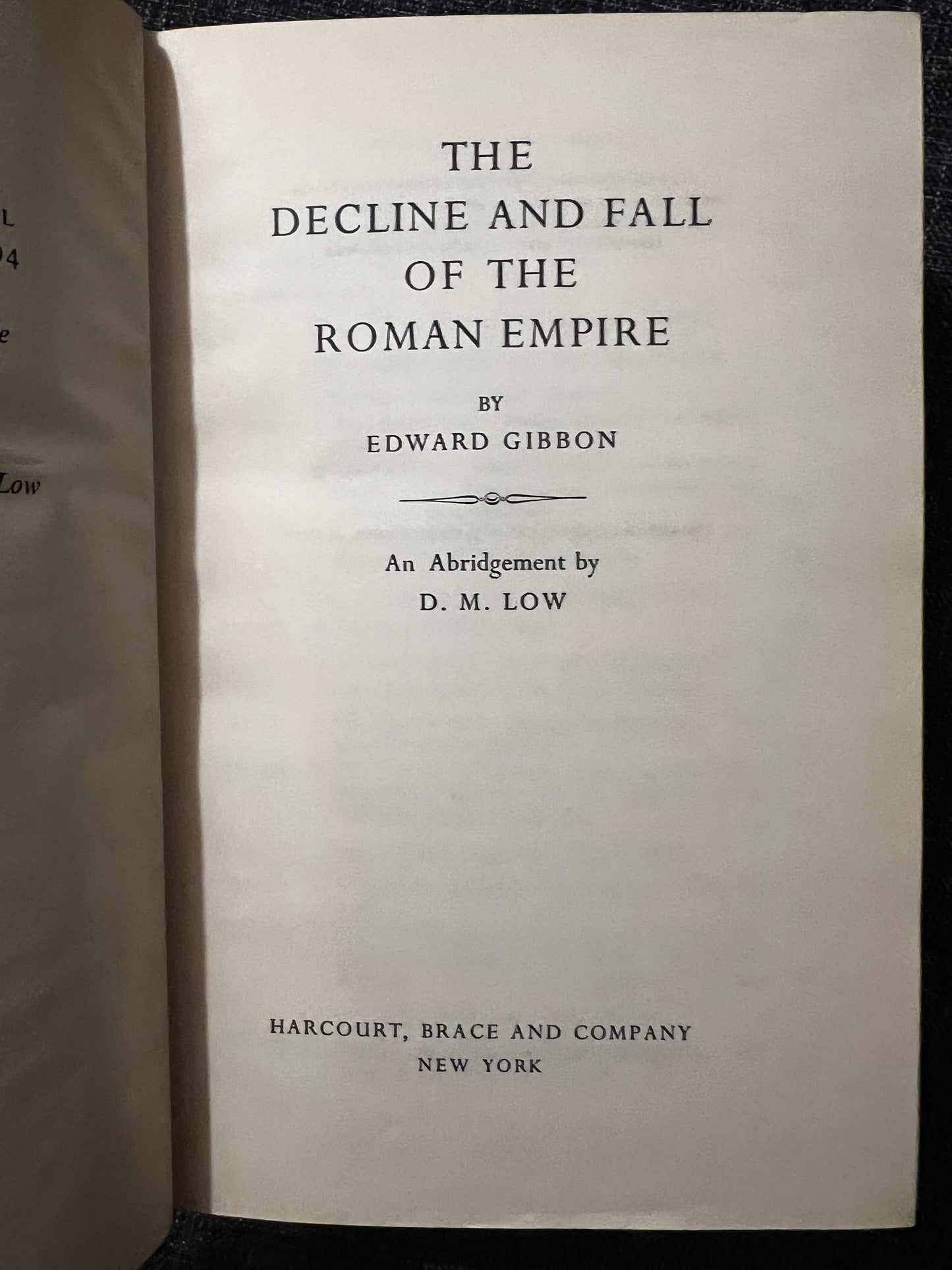 Gibbon’s The Decline of the Roman Empire, abridged by D.M. Low [Previously Owned, GC 1960]