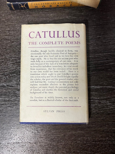 Catullus: The Complete Poems, Translated by Jack Lindsay – 1948 Sylvan Press Edition (Hardcover with Dust Jacket)