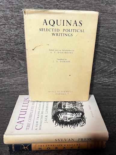 St. Thomas Aquinas: Selected Political Writings, Translated by J.G. Dawson – 1965 Basil Blackwell Oxford Edition (Hardcover with Dust Jacket)